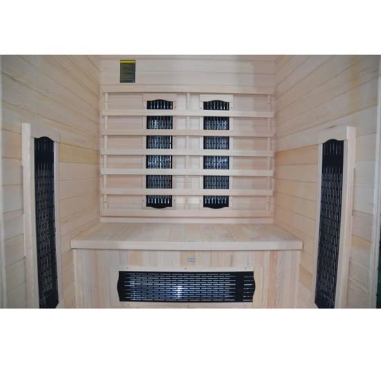 Bagno Italia Sauna à infrarouge de 120 x 100 cm en bois Hemlock porte en verre lumières I