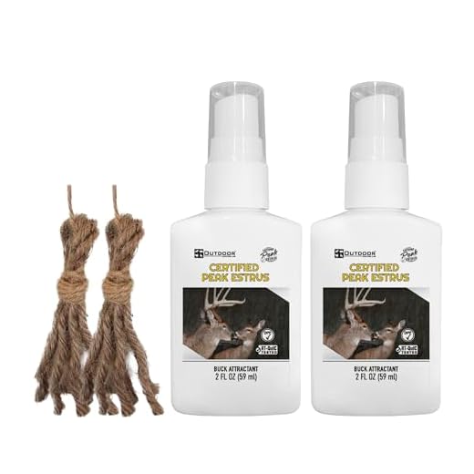 Outdoor Hunting Lab Certified Peak Doe Estrus Spray | 2 oz | 2 Bottles | Doe in Heat Urine for Hunting | Drag N’ Drip Included | Deer Scents & Attractants