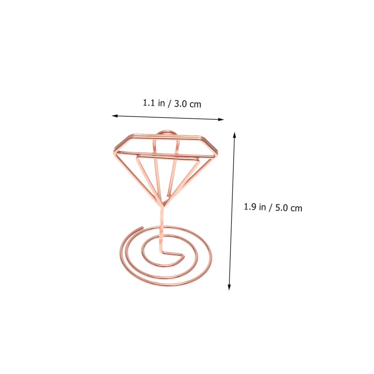 NUOBESTY 60pièces Clips Mémos Métalliques Forme De Diamant Porte-photos Et Notes Pour Mariage Et Décoration De Table Rose