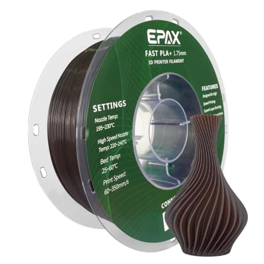 EPAX High Speed PLA+ 3D Printer Filament, Fast PLA 3D Printing Filament, 1.75mm, Dimensional Accuracy +/- 0.03 mm, 1KG Spool (Dark Chocolate Brown)