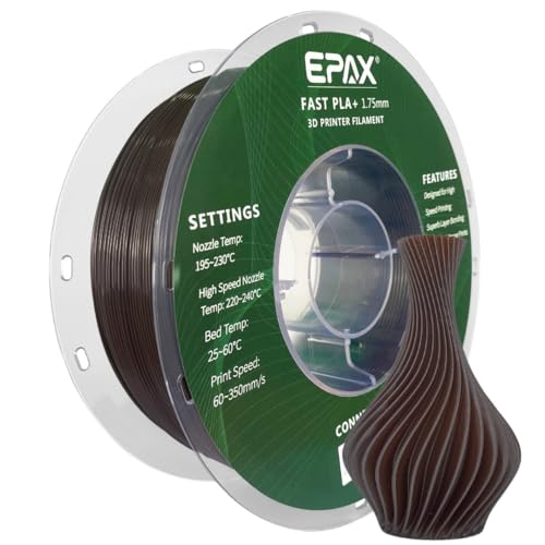 Image of EPAX High Speed PLA+ 3D Printer Filament, Fast PLA 3D Printing Filament, 1.75mm, Dimensional Accuracy + /- 0.03 mm, 1KG Spool (Dark Chocolate Brown)