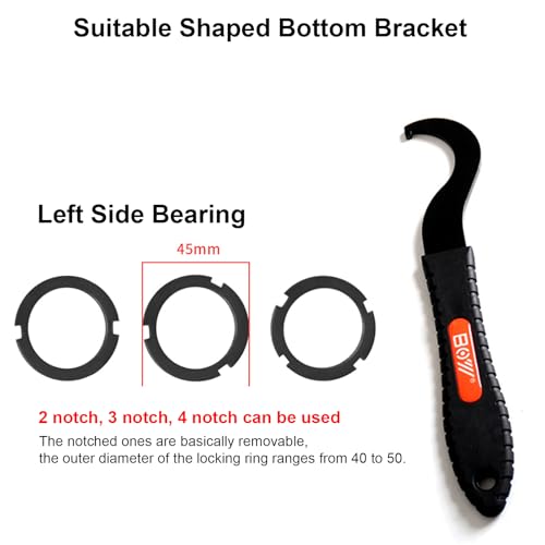 SONZUIA Lock Spanner, Bike Bottom Bracket Removal Tool, Bike Bottom Bracket Wrench for Removal Vintage Bicycle Bottom Brackets Cups Lock Ring