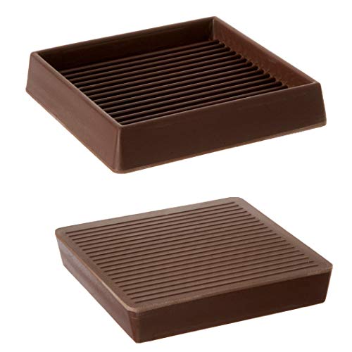 Calpalmy 2X2 Square Rubber Furniture Caster Cups With Anti-Sliding Floor Grip | Customer Trusted Furniture Floor Cups And Furniture Floor Protectors (Set Of 8) #TOP5