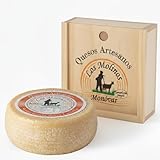 Queso Artesano Semi Curado Serra La Vella 100% de Leche de Cabra Entero | Queso Gourmet Elaboración Tradicional y Casera con Ganadería Propia | Sabor Único y Natural | Caja de Madera