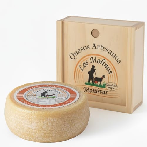 Queso Artesano Semi Curado Serra La Vella 100% de Leche de Cabra Entero | Queso Gourmet Elaboración Tradicional y Casera con Ganadería Propia | Sabor Único y Natural | Caja de Madera