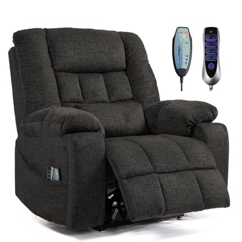 Image of 4 Motor Power Lift Recliner Chair for Big Tall 400LBS, Independent Headrest Backrest Footrest Control Lumbar Support, 25.5 inch Wide Oversized Electric Recliner with Massage & Heat