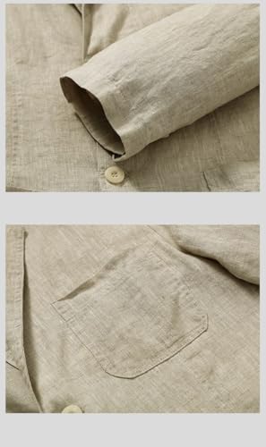 Blazer lin homme décontracté veste ajustée manches longues chic - 6