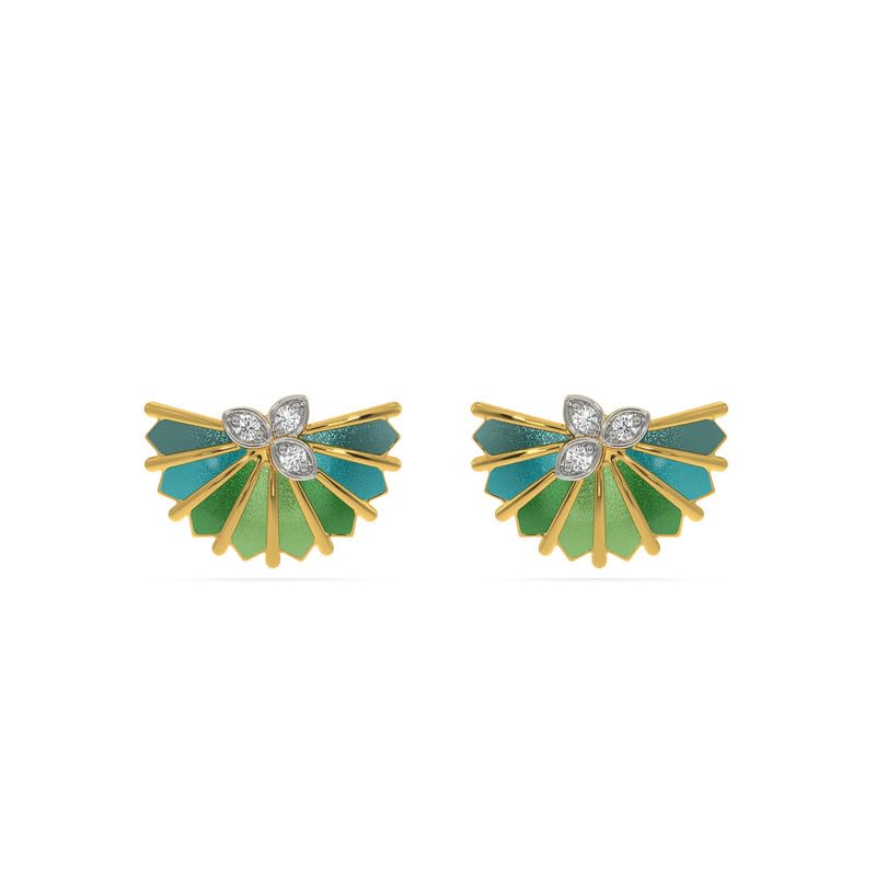 Image of Kisna 18 KT Fallon Yellow Gold Natural Diamond Earrings For Women