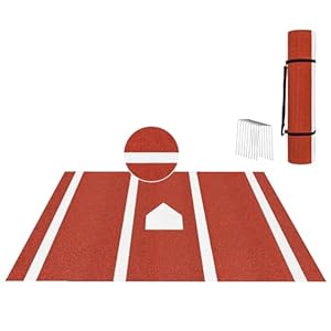 Baseball Batting Mat 10’x5′ Hitting Mat, Indoor/Outdoor Portable Baseball Hitting Mat for Batting Cage, Antifade Batters Box Turf Mat Baseball with Anti-Slip Spikes 8pcs