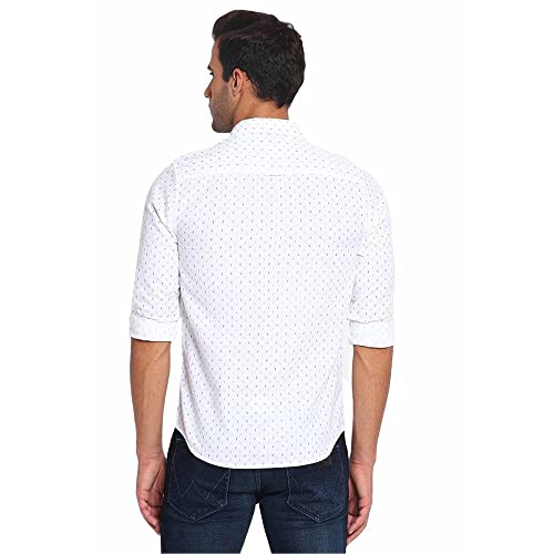 Image of Wrangler Men White Printed Slim FiT-Shirt