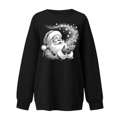 Christmas Sweatshirts for Women Santa Claus Graphic Pullover Holiday Tops - image 4