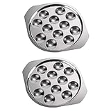 2 pcs Stainless Steel Snail Escargot Plate Holes Conch Dish Cooking Dinner Barbecue French Escargot Serving Tray Home Restaurant 12 Holes