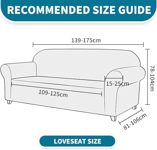 YSTELLAA Stretch Sofa Überzug 2 Sitzer, Sofaschoner rutschfest Mit Armlehne, Dicke Sofabezug Für Hunde Katzen Und Haustiere… – Ansicht 3