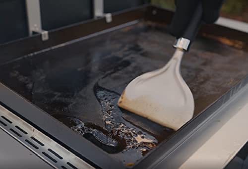 Weber Grillplatten-Schaber, aus Edelstahl, entfernt Fett & Schnutz effektiv, ideal zur Reinigung von Grillplatten/Planchas, Rutschfester Komfortgriff, spühlmaschinenfest - Silber (6781)