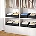DIMJ Trapezoid Storage Bins for closet shelves, Closet Organzier Bins with Handle, Foldable Closet Storage Bins Basket, Closet Organizers and Storage for Toys, Books, 6 Packs, Black