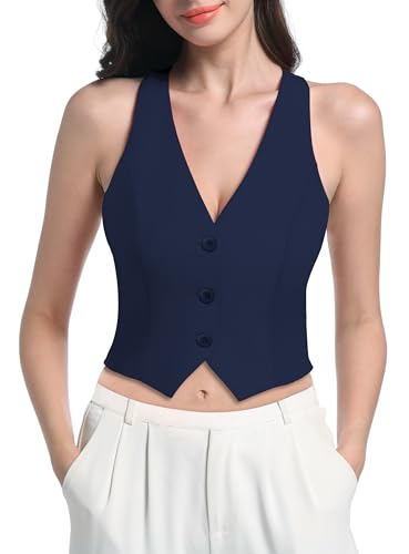 V VOCNI Vest for Women V Neck Sleeveless Racerback Fashion Dressy