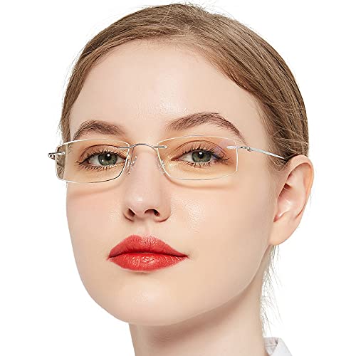 OCCI CHIARI Blue Light Reading Glasses 2.25 Women's Reader Frameless Lightweight Spring Hinge 1.0 1.25 1.5 1.75 2.0 2.25 2.5 2.75 3.0 3.5 4.0 5.0 6.0 Diptor