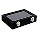 Ivosmart 7 Slots Velvet Glass Ring Jewelery Display Storage Box Tray Case Holder Earring Organizer Stand Black