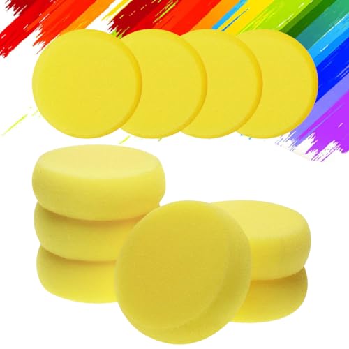 JTKREW 10 Esponjas de Pintura, Escolares y Artísticas - Redondas, para Arcilla, Cerámica y Pintura Facial - Herramienta para el Hogar