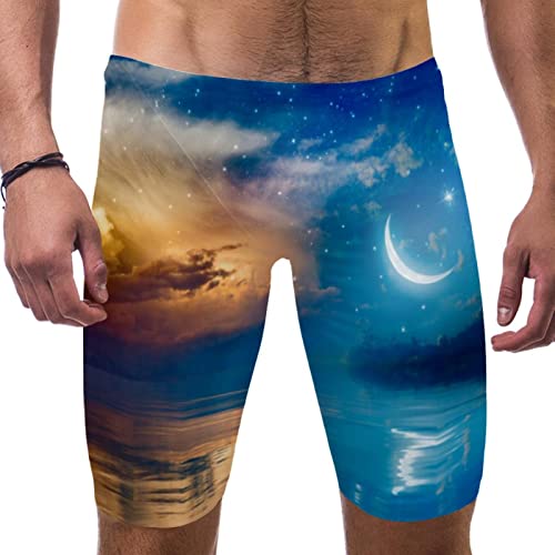 Traje de baño de media luna para hombres y niños con diseño de nube