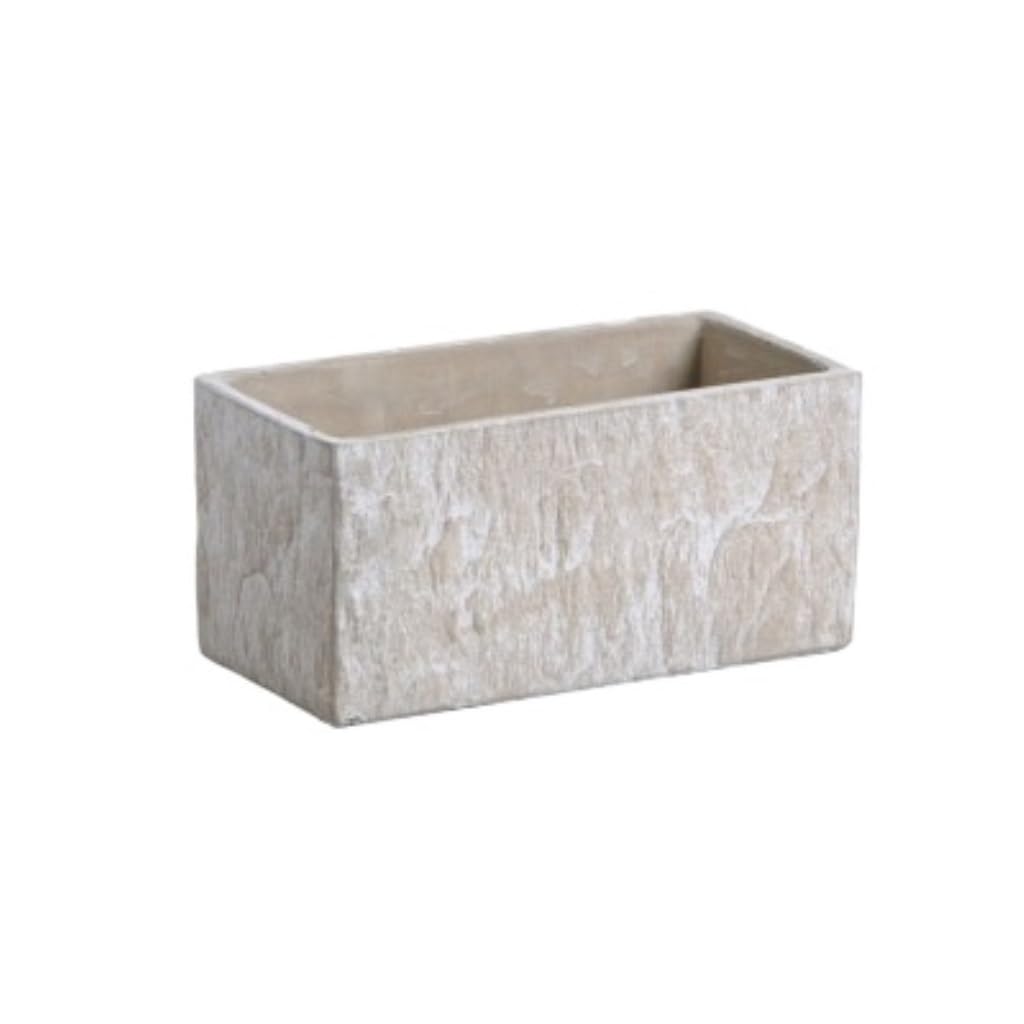 GELASIGE Flower Pots Rectangular Strip Breathable Green Radish Fleshy Butterfly Orchid Asparagus Fern Cement Flower Pot Outdoor Flower Pots(B)