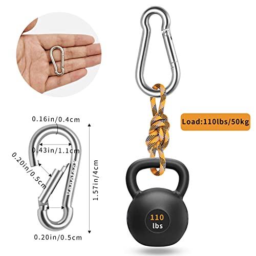 Small Carabiner Clip,12 Pcs Mini Carabiner,Stainless Steel Spring Snap Hooks,1.57 Inch Caribeener Clips For Rope Flag Pole (1.57Inch-12Pcs) #TOP1