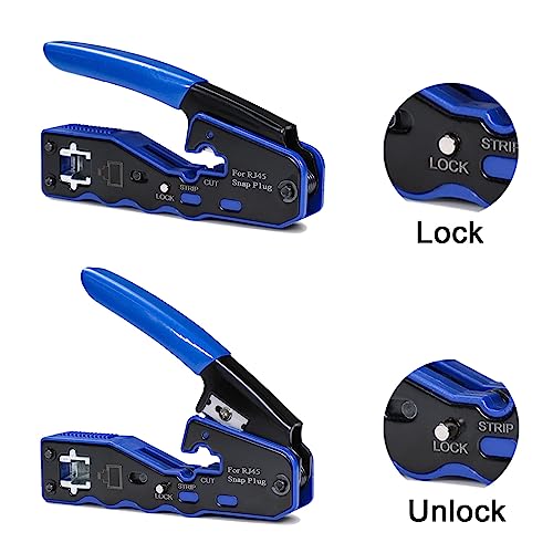 Image of 6COMGIGA All-in-one RJ45 Crimp Tool,Pass Through Ethernet Crimper for Cat5e Cat6 Cat6a 8P8C Modular Connector