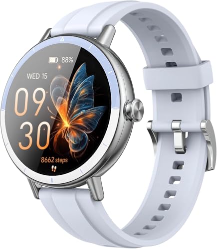 Reloj Inteligente Mujer Hombre, 1.27' HD Smartwatch con Llamadas Bluetooth, 110+ Modos Deportivos Pulsera, Smart Watch con Podómetro/Pulsómetro/Monitor de Sueño, Impermeable IP68 para Android iOS