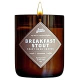 Breakfast Stout Brew Candle - Hand Poured in USA (Soy Wax) - Great Gift for Beer Lovers - for The Man Cave, Brewery, or Home (Made from Recycled Beer Bottles)