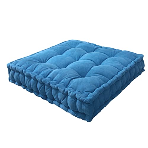 Floor Pillow25X25Inch Square Meditation Cushion Floor Seating For Adults,Oversized Tufted Seat Cushion Reading Nook For Kids,Yoga Meditation Pillow Sitting On Floor,Living Room Couch Outdoor(Blue) #TOP10
