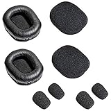 Global Teck Cushions for Blue Parrot Bluetooth Headset B350, 2 Leather Cushions, 2 Foam Earpads, 4 Microphone Windscreens #GTW 204267