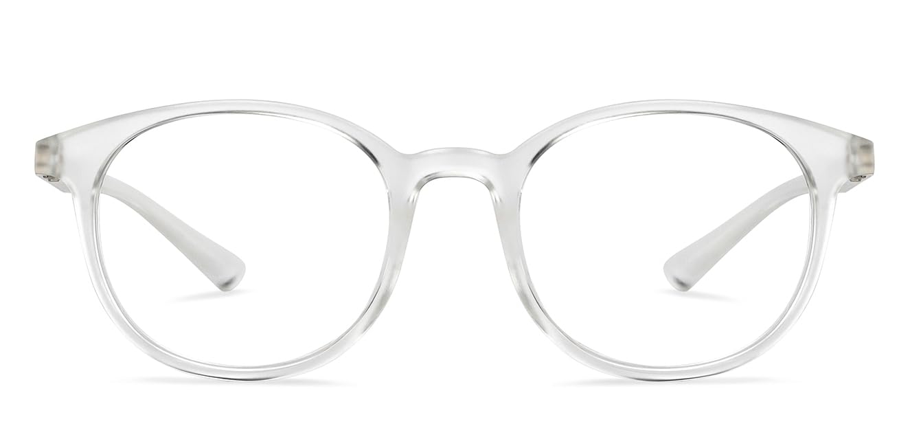 LENSKART BLU | Zero Power Bluecut & Antiglare Computer Eyeglasses For Eye Protection And Strain | Full Rim Round | Men & Women | Medium | LB E13736