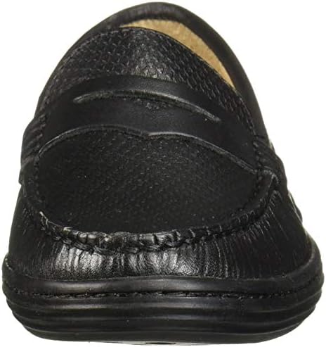 Driver Club USA Unisex Kids Boys/Girls Leather Naples Loafer, Black Nappa Stamp, 11.5 M US Little | Image 1