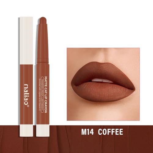 Image of Maliao Matte Cat Lip Crayon: Transfer-Proof & Lightweight (14-COFFEE)