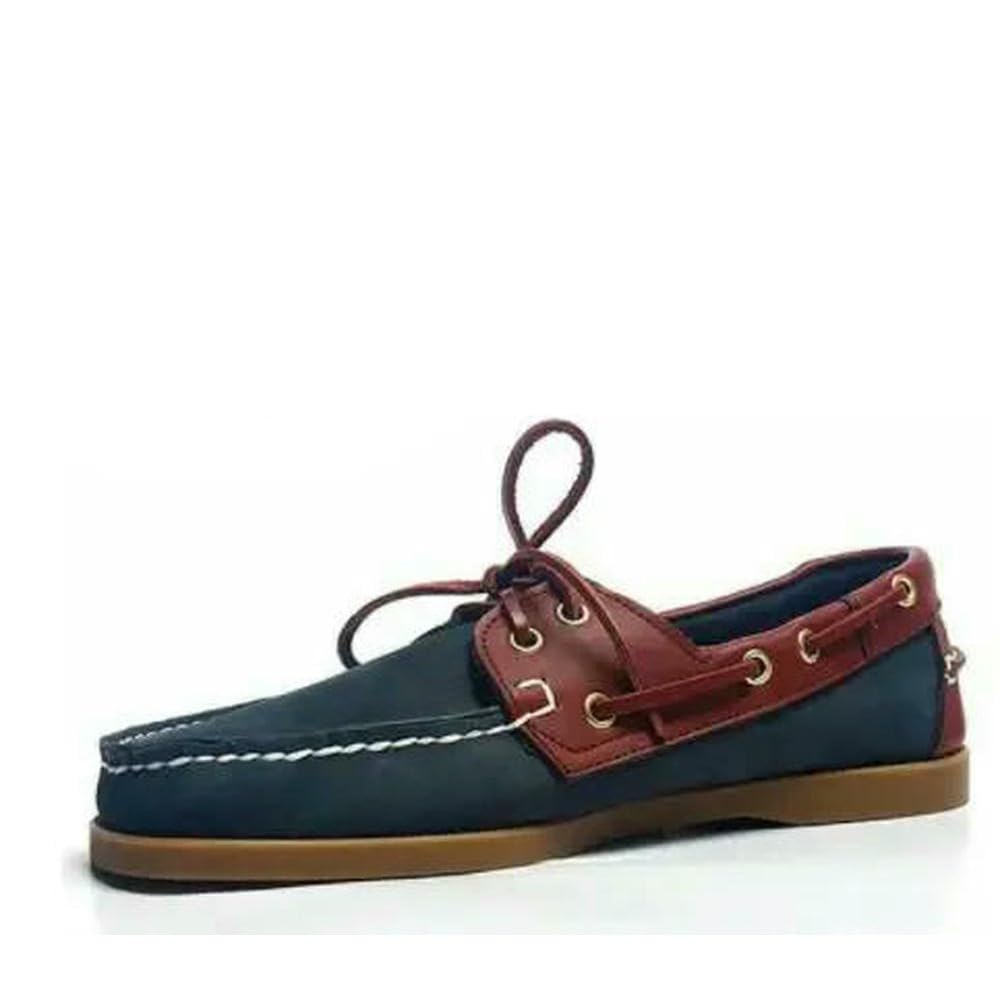 QXDZSW - Mocassini da uomo in pelle scamosciata, stile classico, realizzati a mano, stile classico
