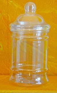 Jars2u Retro Plastic 25 x 380ml Small Round Storage Jar with Victorian Bobble Screw Lid