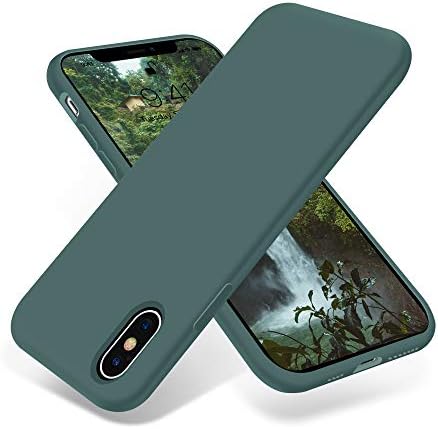 OTOFLY iPhone Xs Max Case,Ultra Slim Fit iPhone Case Liquid Silicone Gel Cover with Full Body Protection Anti-Scratch Shockproof Case Compatible with iPhone Xs Max, [Upgraded Version] (Pine Green)