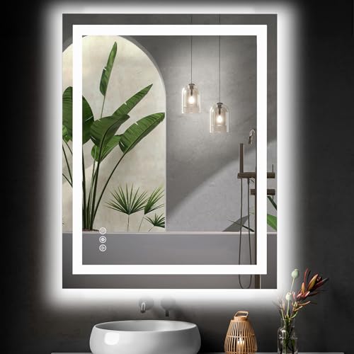 Image of NEWBULIG 48 inchx 36 inch LED Bathroom Mirror with Lights, Anti-Fog | Lighted Bathroom Vanity Mirror for Wall, Memory Function, Dimmable, Tempered Glass, Shatter-Proof