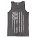 Mens Silver American Flag Tank Top T-shirt (Large, CHARCOAL)