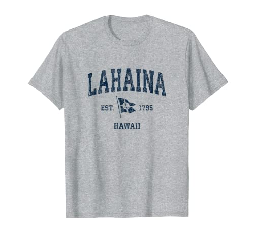Lahaina HI Vintage Sports Navy - Bandera de ancla para barco Camiseta