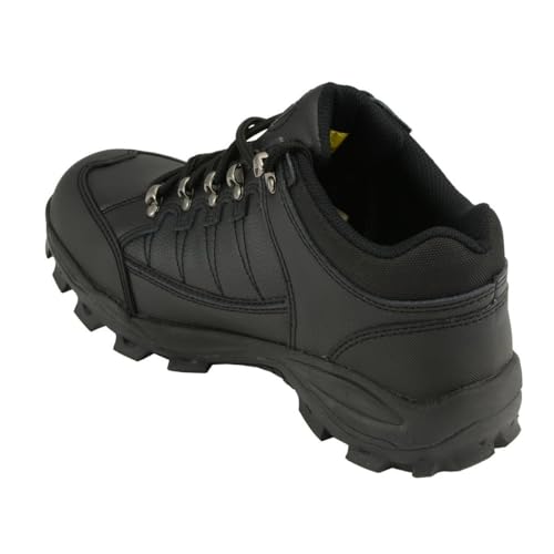 Image of Bazalt Men's Men's Black Leather Low Profile Shoes W /Steel Toe