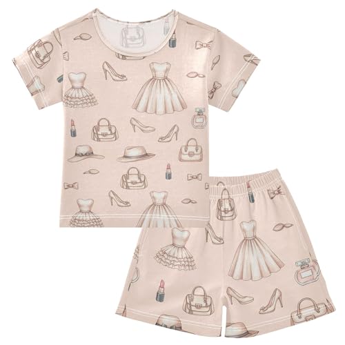 CUPADA Summer Shorts Pajama Sets Fashion Accessories Cotton Short Sleepwear Nightwear PJS with Pockets Size 10T