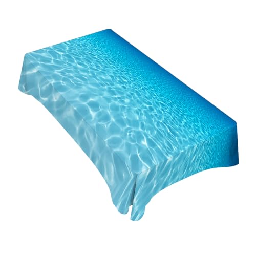 TKS MITLAN Blue Sea Tablecloth 60x84 Inch Rectangular Underwater World Clear Sparkling Water Broad Oblong Table Cloth Kitchen Table Decorations for Home Dinner Party by TKS MITLAN - Used condition - US$20.61