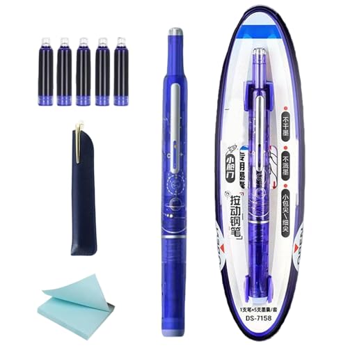Stylo-plume rétractable pointe fine sans capuchon pour matériel scolaire