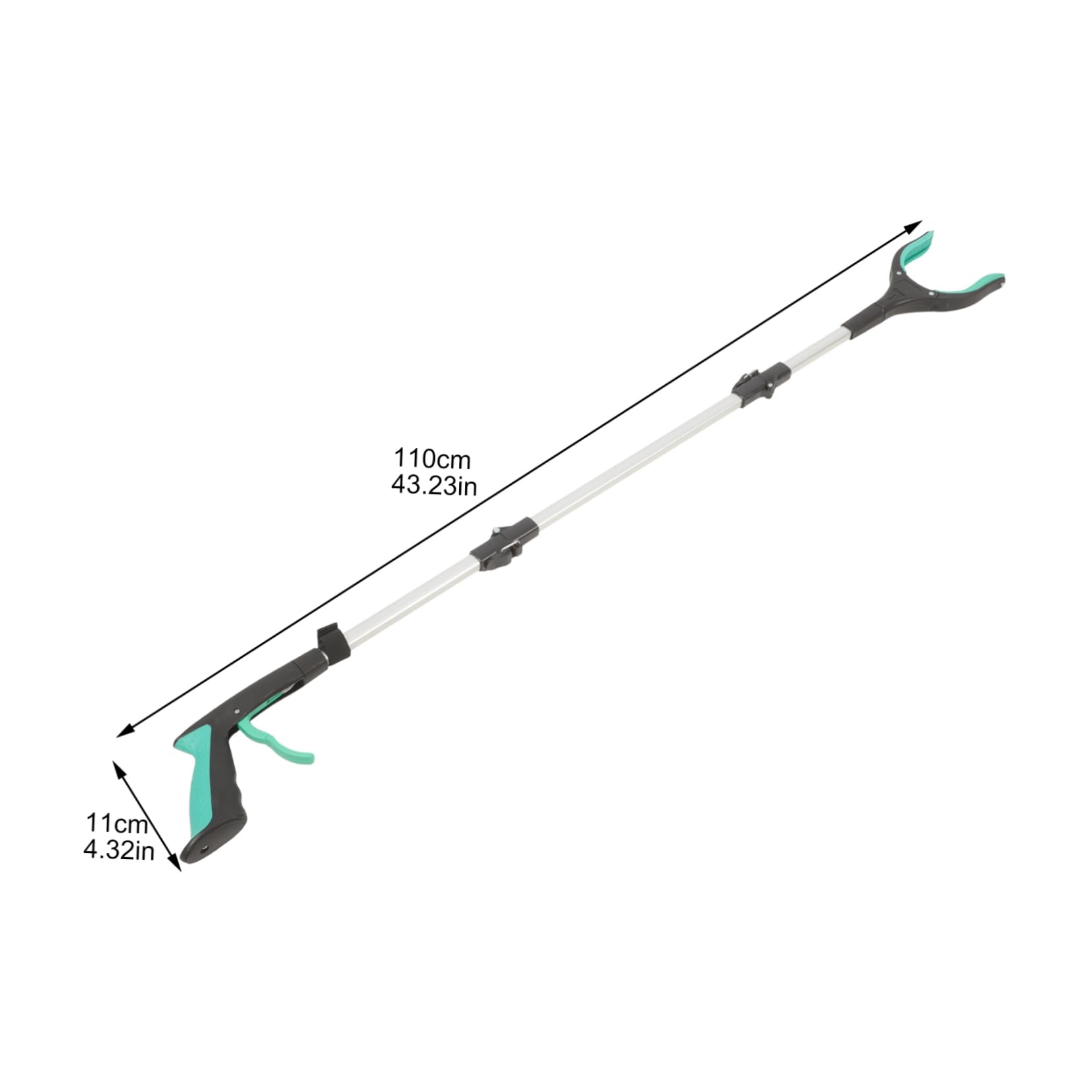 Happyyami Pince à Ramasser les Ordures en Alliage D'aluminium et Pp Pliable Outil Flexible pour Ramassage D'objets Petits Vert Derrière Meubles et Appareils