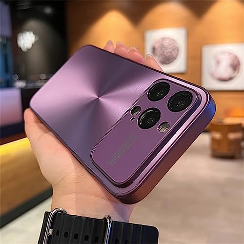 Coque de protection colorée iPhone 14 Plus ENILSA en verre blindé violet style laser aurora antichoc