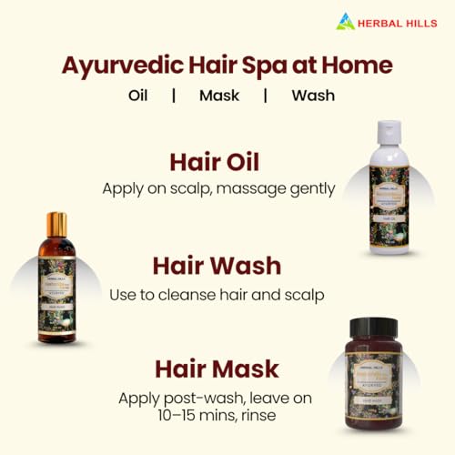 Image of Keshohills Forte 3-in-1 Hair Care Kit, Ayurvedic Hair Oil, Wash & Mask, Natural Hair Fall Control & Nourishment Combo for Men & Women