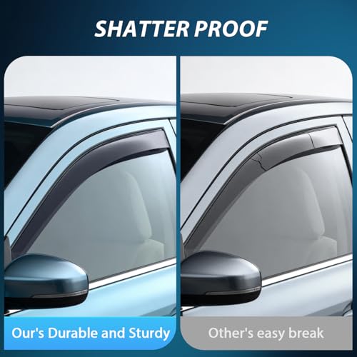 Image of Nilight in Channel Rain Guards for Ford F150 SuperCrew 2015-2020, 4PCS