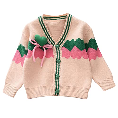 Kids Warm Sweater Toddler Girls Winter Love Prints Sweater Long Sleeve Warm Knitted Pullover Knitwear Xmas Tops