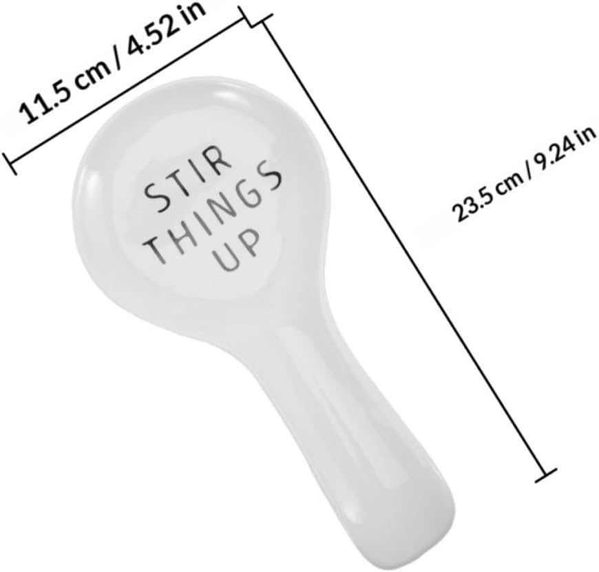 Ceramic Spoon Rest 2pcs White Cooking Utensils Holder Heat Resistant Spoon Holder for Stove Top Kitchen Countertop and Coffee Station